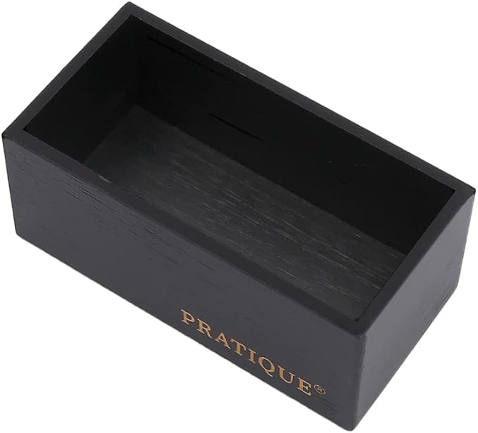 Bamboo Drawer Organizer - Kitchen Utensil Organizer Silverware Tray Cutlery Holder,Office Desk Supplies and Accessories,5.9 * 3 * 2.6inch,Black