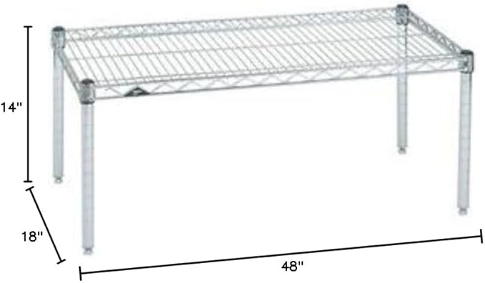 Omega Products Corporation 18" Deep x 48" Wide x 14" High Chrome Stationary Dunnage Rack