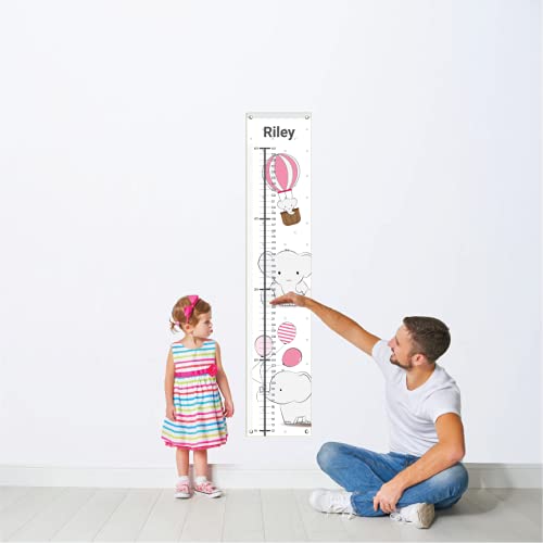 Sungwon Personalized Kids Canvas Growth Chart, Height Chart, Elephant