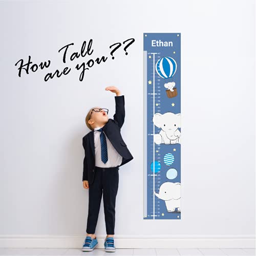 Sungwon Personalized Kids Canvas Growth Chart, Height Chart, Elephant