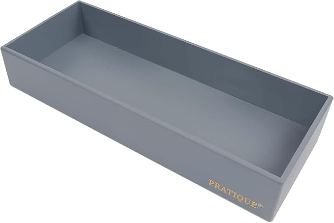 Bamboo Drawer Organizer - Kitchen Utensil Organizer Silverware Tray Cutlery Holder,Office Desk Supplies and Accessories,15 * 5.9 * 2.6,Grey