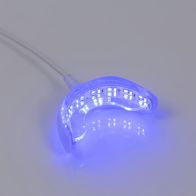 Teeth Whitening Accelerator Light, 32x Blue LED Light Mouth Tray Teeth Whitening Enhancer Light Trays Connected with iPhone/Android/USB for Home Use