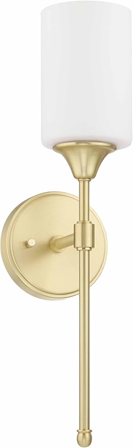 XiNBEi Lighting Wall Sconce, Bathroom Vanity Light with Glass, Classic Wall Fixture Satin Brass Finish for Bathroom XB-W1216-SB
