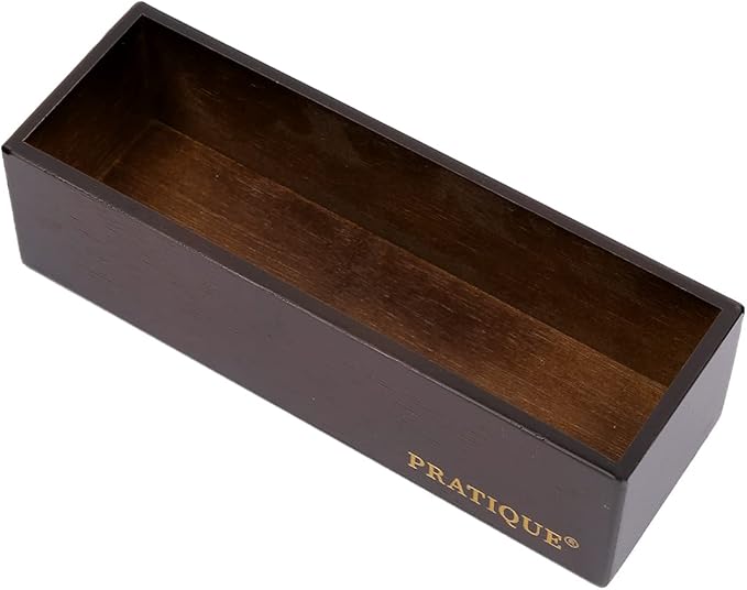 Bamboo Drawer Organizer - Kitchen Utensil Organizer Silverware Tray Cutlery Holder,Office Desk Supplies and Accessories,8.9 * 3 * 2.6,Nut-brown