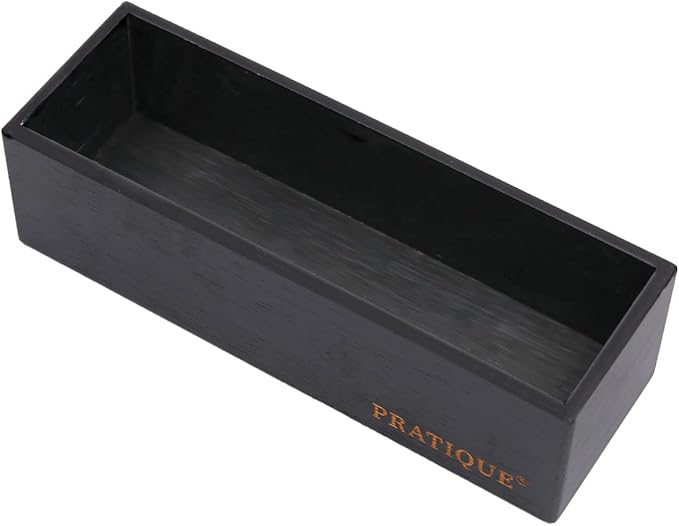 Bamboo Drawer Organizer - Kitchen Utensil Organizer Silverware Tray Cutlery Holder,Office Desk Supplies and Accessories,8.9 * 3 * 2.6inch,Black