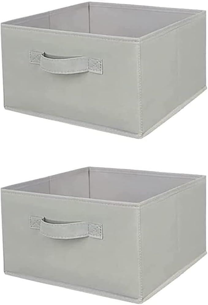 Hanging Shelf Closet Storage Organizer Removable Drawers ,Hanging Storage Organizer Hanging Sweater 2 Sock Underwear Drawers for Closet, Bedroom, Light Grey