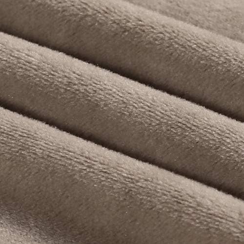 PrinceDeco Velvet Stretch Couch Cushion Cover Soft Cushion Slipcover for Chair Loveseat Sofa Furniture Protector Seat Cushion Sofa Cover (Each Width Up to 29.5", Taupe)
