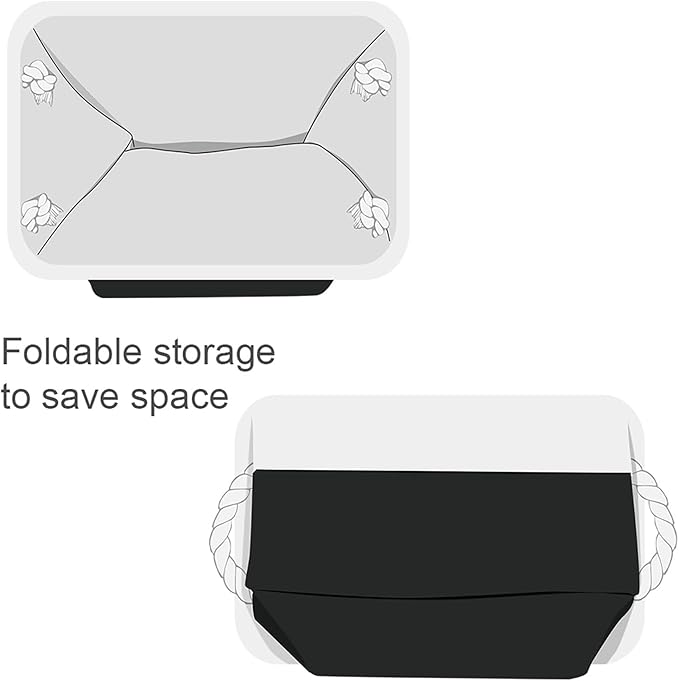 TheWarmHome Storage Bins for Shelves - 1 Pack 13.8x9.7x6.7 inch Storage Basket for Organizing for Closet Organizer Cubes Laundry Cloth Nursery (White & Black)