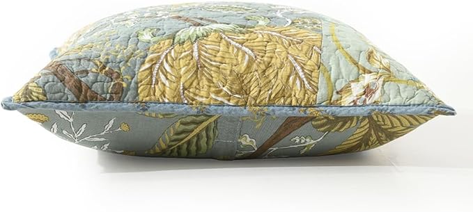 NEWLAKE Bohemian Floral Style Cotton Throw Pillow Covers with Real Stitched Embroidery (2 Pieces, 18X18 Inch)