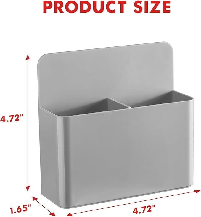 BEYGORM 2 Pack Plastics Magnetic Pen Holder for Refrigerator, Dry Erase Marker Holder for Whiteboard,Magnet School Locker Organizer Accessories, Pencil Cup, Pen Caddy, Classroom Organization(Grey)