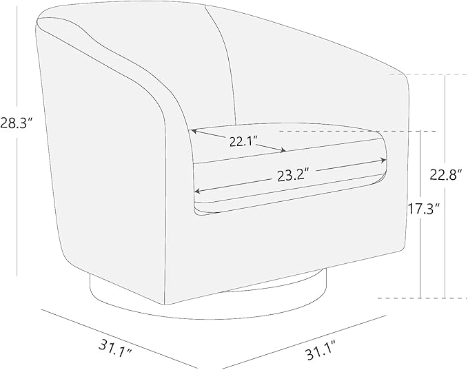 CHITA Swivel Accent Chair, FSC Certified Upholstered Velvet Barrel Chair for Living Room, Fully Assembled, Grey