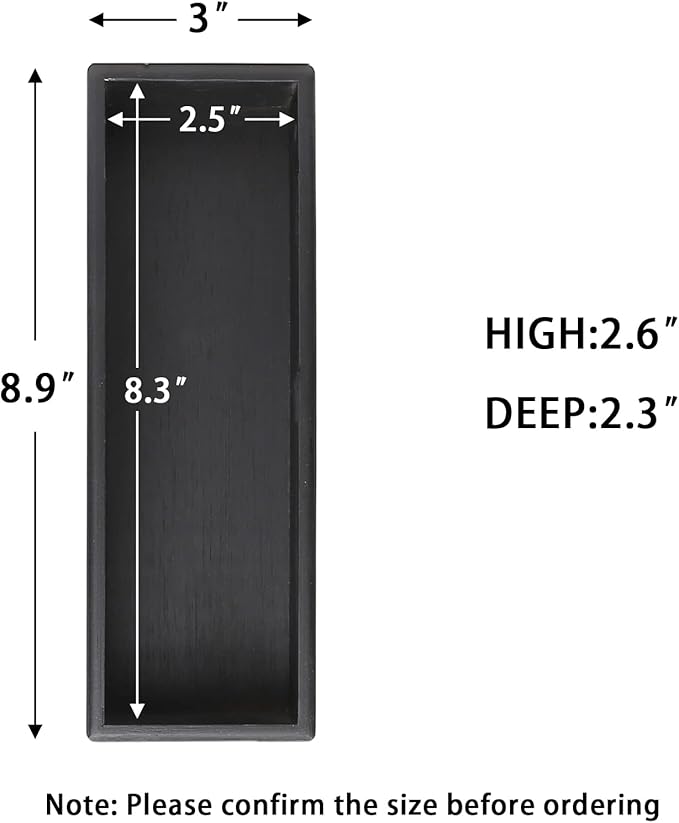 Bamboo Drawer Organizer - Kitchen Utensil Organizer Silverware Tray Cutlery Holder,Office Desk Supplies and Accessories,8.9 * 3 * 2.6inch,Black