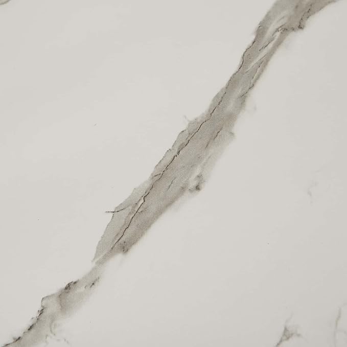 Glass Console Table for Living Room, Foyer & Entrance, 2-Tiers Mid-Century Modern Sofa Table with Clear Glass Top, White Marble Finish Wood Shelf and Gold Finish Frame