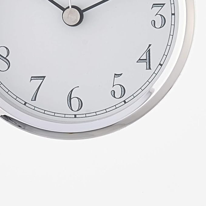 Howard Miller Flaire Tabletop Clock II, Battery Operated Antique Analog Display Desk Clock, Glass Crystal Shelf Clock for Office Decor Home Decor Living Room Decor, House Warming Gifts