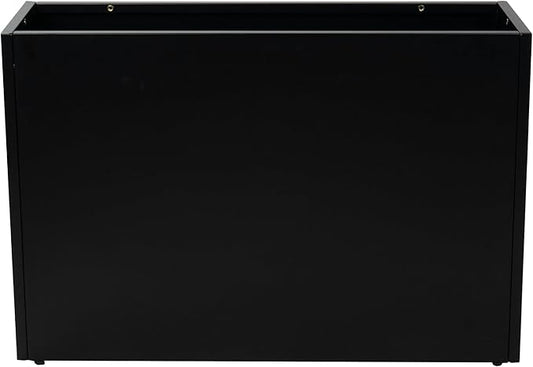 Kozyard 36" x 12" x 24" Metal Rectangular Planter Box Steel Long Box Planter Black Powder Coated Steel Plant Pot All-Weather Use with Partition Panel for Indoor Outdoor for Trees, Plants Flowers