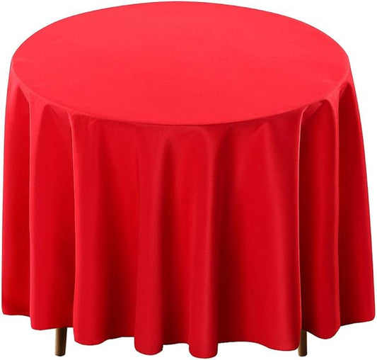Surmente Red Tablecloth for Round Tables, 90-inch Round Table Cloths for Weddings, Banquets, or Restaurants