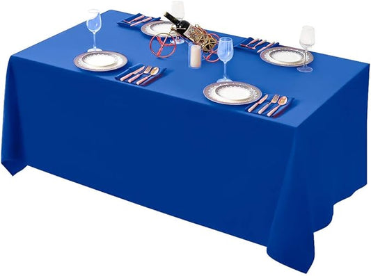 Surmente Blue Tablecloth 90 x 132-inch Rectangular Polyester Table Cloth for Weddings, Banquets, or Restaurants