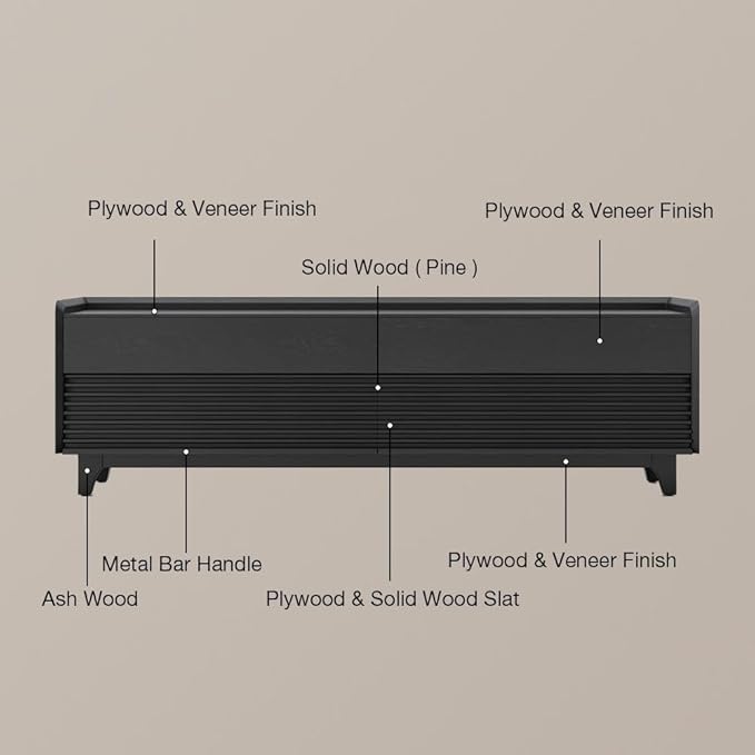 POVISON Fully-Assembled Mid Century Modern TV Stand with Legs, Wood Media Console with Adjustable LED Light for 65-inch TVs, Entertainment Center with Storage for Living Room