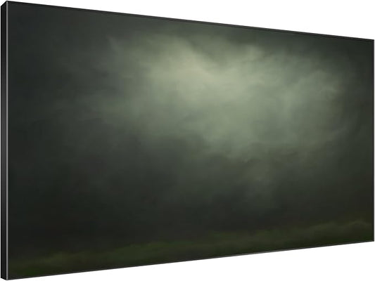 SIGNWIN 46"x72" Extra Large Framed Wall Art Moody Green Abstract Cloudscape, Minimalist Atmospheric Print for Home Living Room Bedroom Decor (Frame Assembly Required)