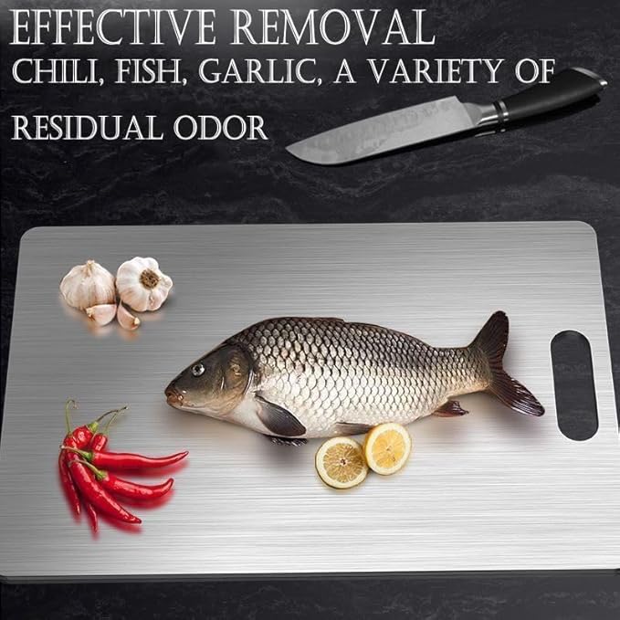 Titanium Cutting Board,100% Pure Titanium Cutting Boards for Kitchen, 2025 Double Sided Food-Grade Chopping Board for Cutting Meat Vegetable Fruit (12"L x 9"W)