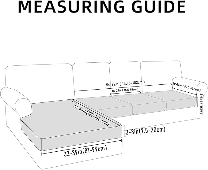 hyha Waterproof Couch Cushion Covers for Pets, Non Slip Sofa Seat Cover for Dogs Washable, Soft Thick Stretch Jacquard Fabric, Sofa Slipcovers with Elastic Bottom (1 Chaise+3 Seater, Navy)