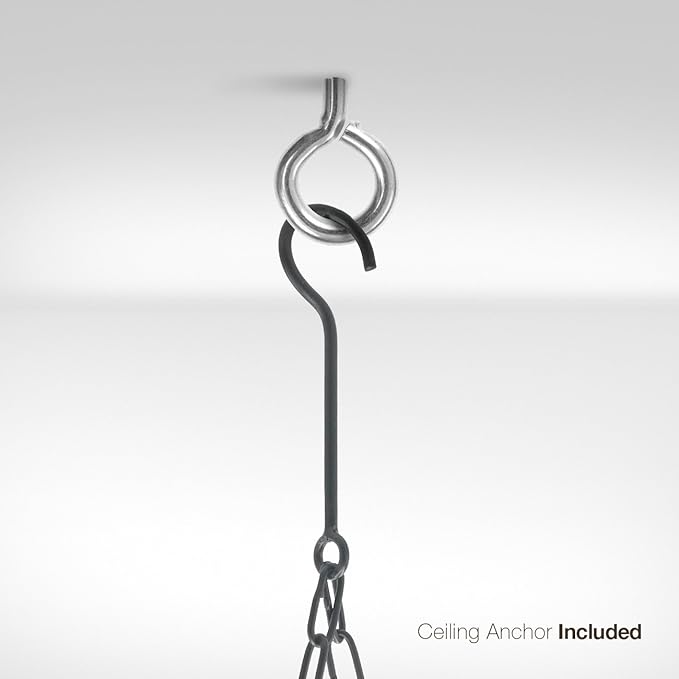 Sorbus® Pot and Pan Rack for Ceiling with Hooks — Decorative Oval Mounted Storage Rack — Multi-Purpose Organizer for Home, Restaurant, Kitchen Cookware, Utensils, Books, Household (Hanging Black)