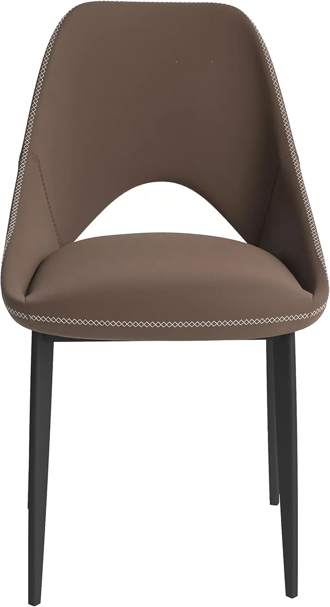 LeisureMod Amalfi Upholstered Fabric Dining Chair – Modern Side Chair with Iron Legs, Mid-Century Accent Chair for Dining Room or Kitchen