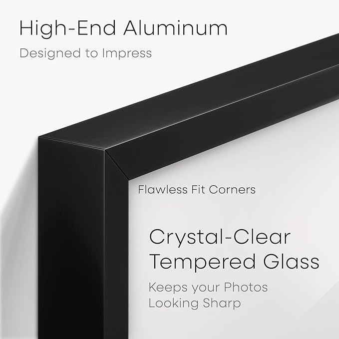 Homeforia 8.5 x 14 Marriage License Frame Black, High End Metal 8.5x14 Marriage Certificate Frames, 14x8.5 Picture Frame for Wall & Tabletop, 8.5 by 14 Photo Frames, Tempered Glass, Wall Kit, Set of 1