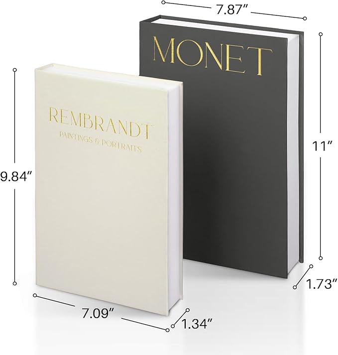 Linen Decorative Books for Home Decor,Set of 2 Aesthetic Faux Decor Book for Decoration,Fake Books for Bookshelf,Keepsake Storage Box (Gray & Beige)