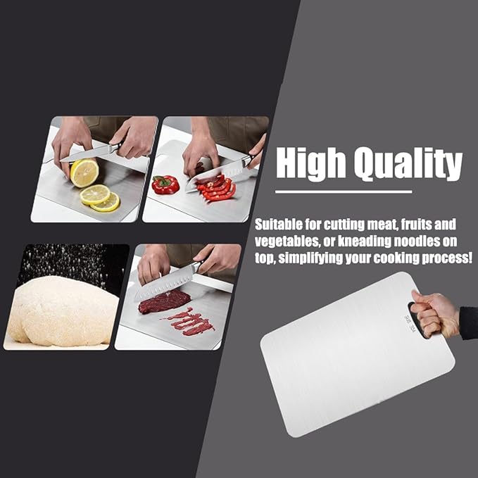 Titanium Cutting Boards for Kitchen - 100% Pure Titanium Cutting Board - Double Sided Food Grade Quality Cutting Boards - Easy to Clean and Store (18"L x 12"W)