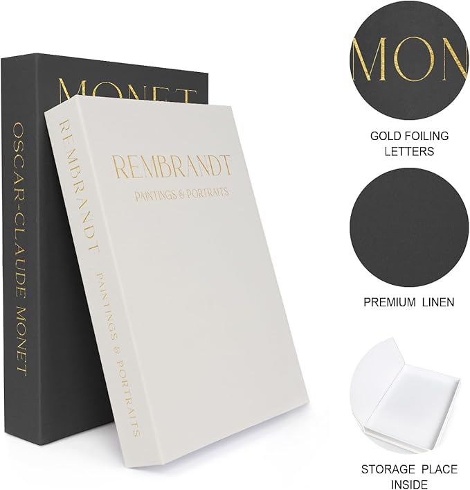 Linen Decorative Books for Home Decor,Set of 2 Aesthetic Faux Decor Book for Decoration,Fake Books for Bookshelf,Keepsake Storage Box (Gray & Beige)