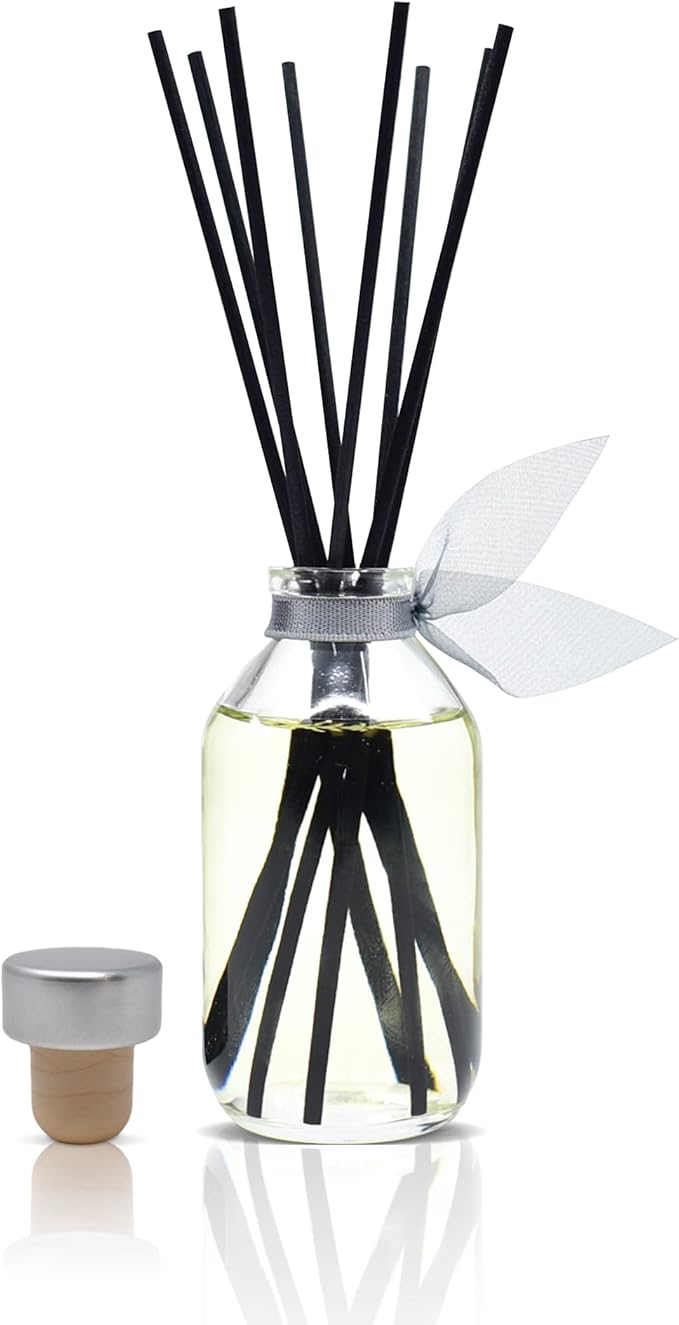 LOVSPA Reed Diffuser Set, Euphoria Luxe Linen Scented Oil Diffuser with Sticks, Home Fragrance Accessories for Bathroom Shelf Decor, Aroma Diffusers for Home or Office Fall Decor, USA Made