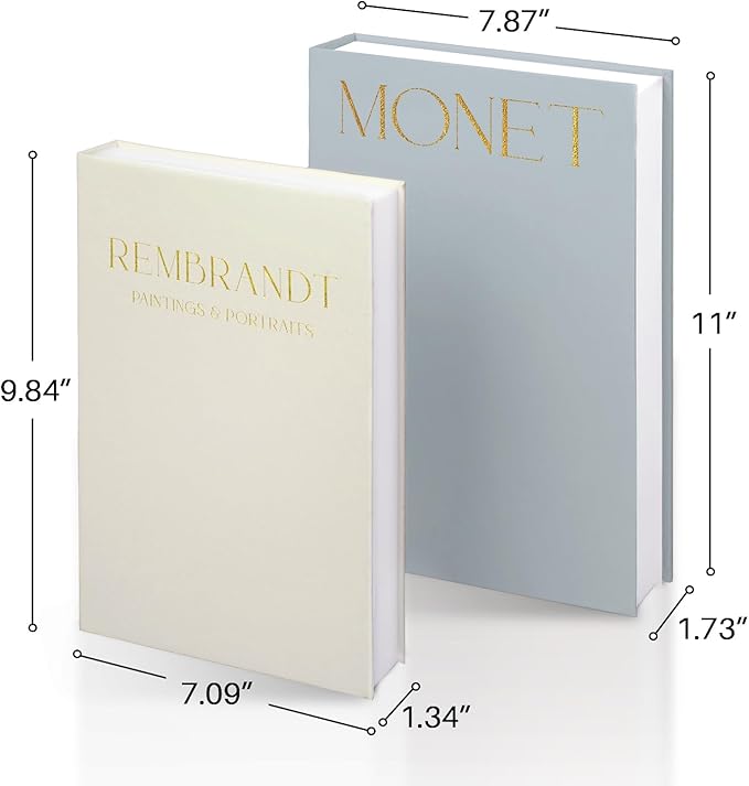 Linen Decorative Books for Home Decor,Set of 2 Aesthetic Faux Decor Book for Decoration,Fake Books for Bookshelf,Keepsake Storage Box (Blue & Beige)