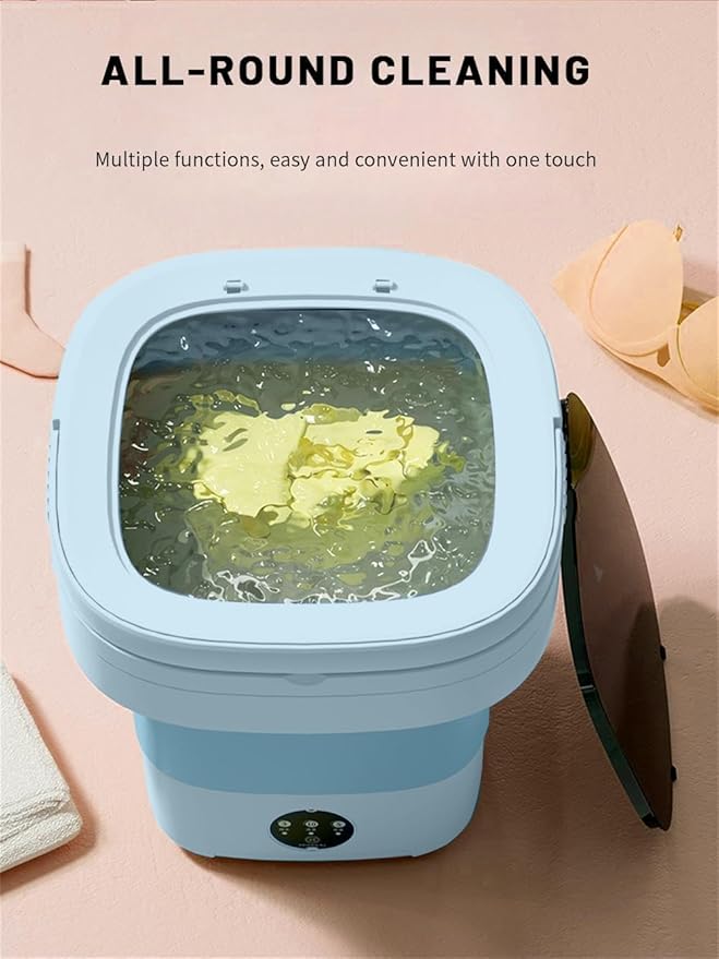Portable Washing Machine, Mini Washer,16L Upgraded Large Capacity Foldable Washer.Deep Cleaning of Underwear, Baby Clothes and Other Small Clothes.Suitable for Apartments, Dormitories, Hotels.(Blue)