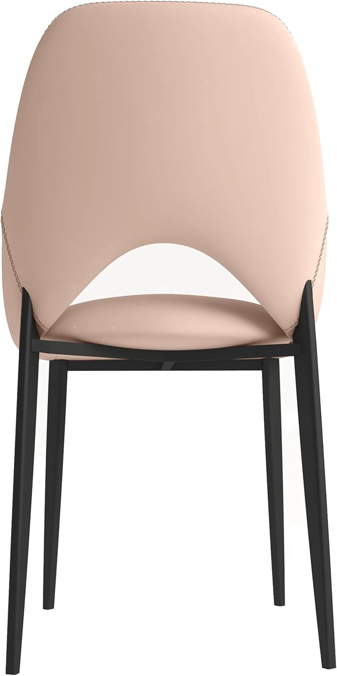 LeisureMod Amalfi Upholstered Fabric Dining Chair – Modern Side Chair with Iron Legs, Mid-Century Accent Chair for Dining Room or Kitchen