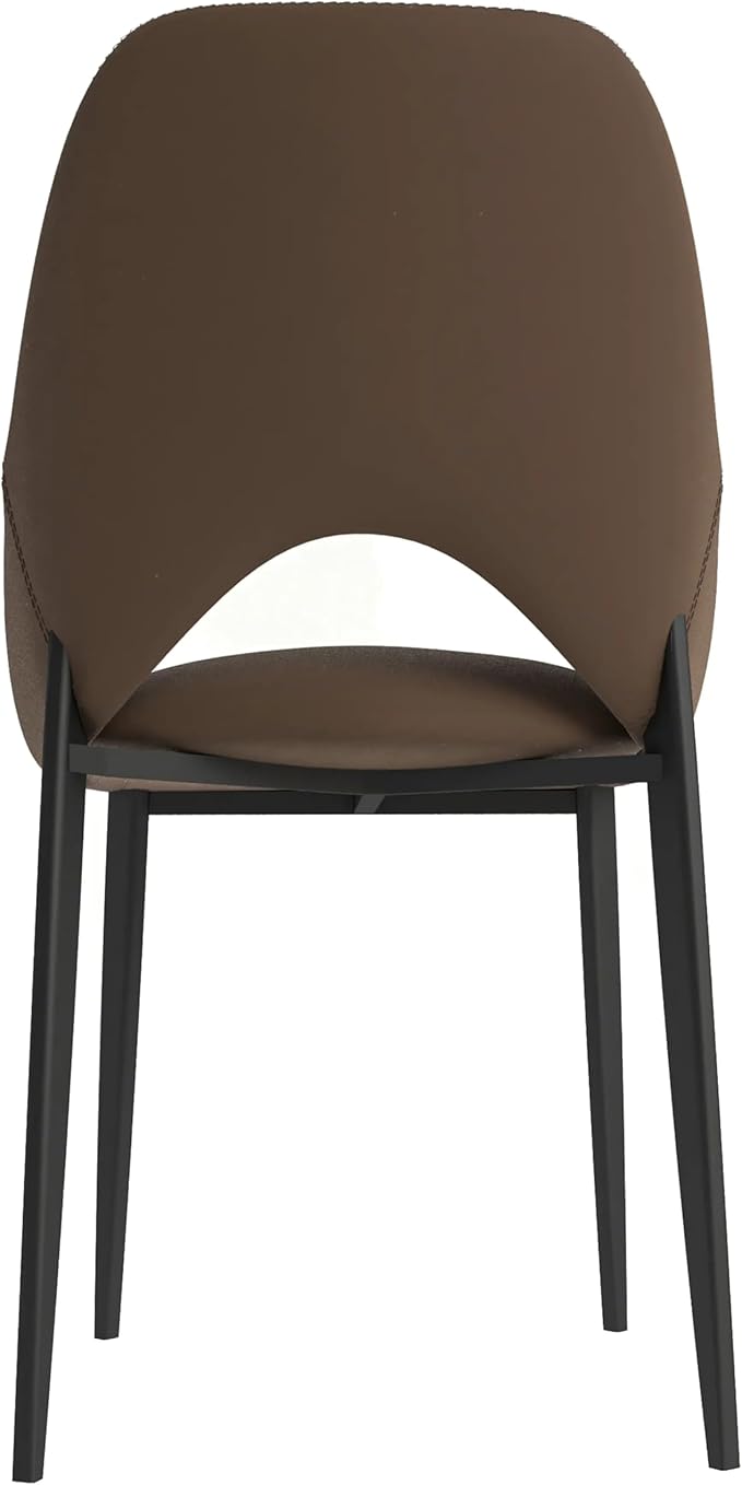 LeisureMod Amalfi Upholstered Fabric Dining Chair – Modern Side Chair with Iron Legs, Mid-Century Accent Chair for Dining Room or Kitchen