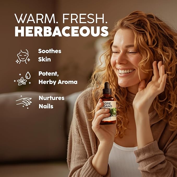 Kukka Oregano Essential Oil for Skin - 4 Fl Oz - 100% Pure Natural, Earthy & Herbaceous Scent, Perfect for Mother's Day Gifts, Diffuser, Nails, Candle & Soap Making DIY