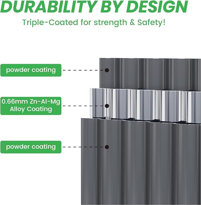 Raised Garden Bed Kit 8×2×1.4 FT Magnesium-Aluminum-Zinc Stainless Steel Metal Planter Box for Planting Outdoor Plants Vegetables(Gray)