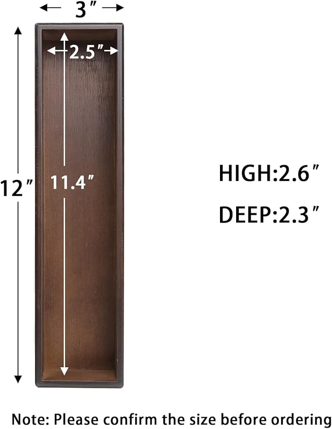 Bamboo Drawer Organizer - Kitchen Utensil Organizer Silverware Tray Cutlery Holder,Office Desk Supplies and Accessories,12 * 3 * 2.6inch,Nut-brown