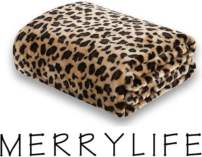 MERRYLIFE Leopard Throw Blanket Decorative Fleece Throw | Ultra-Plush Colorful Oversized | Couch Blanket Travel Lap | Queen Size(90" 90",Cheetah)