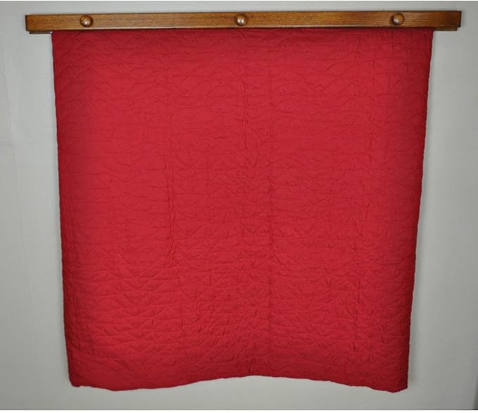 RRD Amish Made Wooden Quilt Rack Wall Mount - Rustic Tapestry Hangers for Rugs, Tapestries & Quilts - Cherry Wood, Cherry Stain, 48' Long