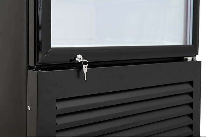 KoolMore KM-MDR-1GD-15C 26 in. Commercial Glass Door Merchandiser Refrigerator with LED Lights, 15 cu. ft. in Black, ETL Listed