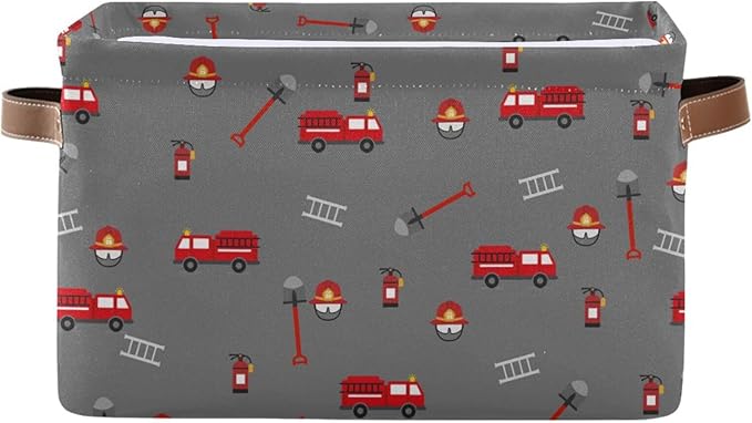 Storage Basket Bin Firefighter Equipment and Tools Organizer Basket Collapsible Shelf Basket Cube with handle for Nursery Bedroom Bathroom