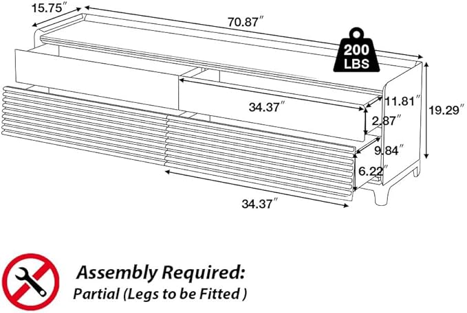 POVISON Fully-Assembled Mid Century Modern TV Stand with Legs, Wood Media Console with Adjustable LED Light for 65-inch TVs, Entertainment Center with Storage for Living Room