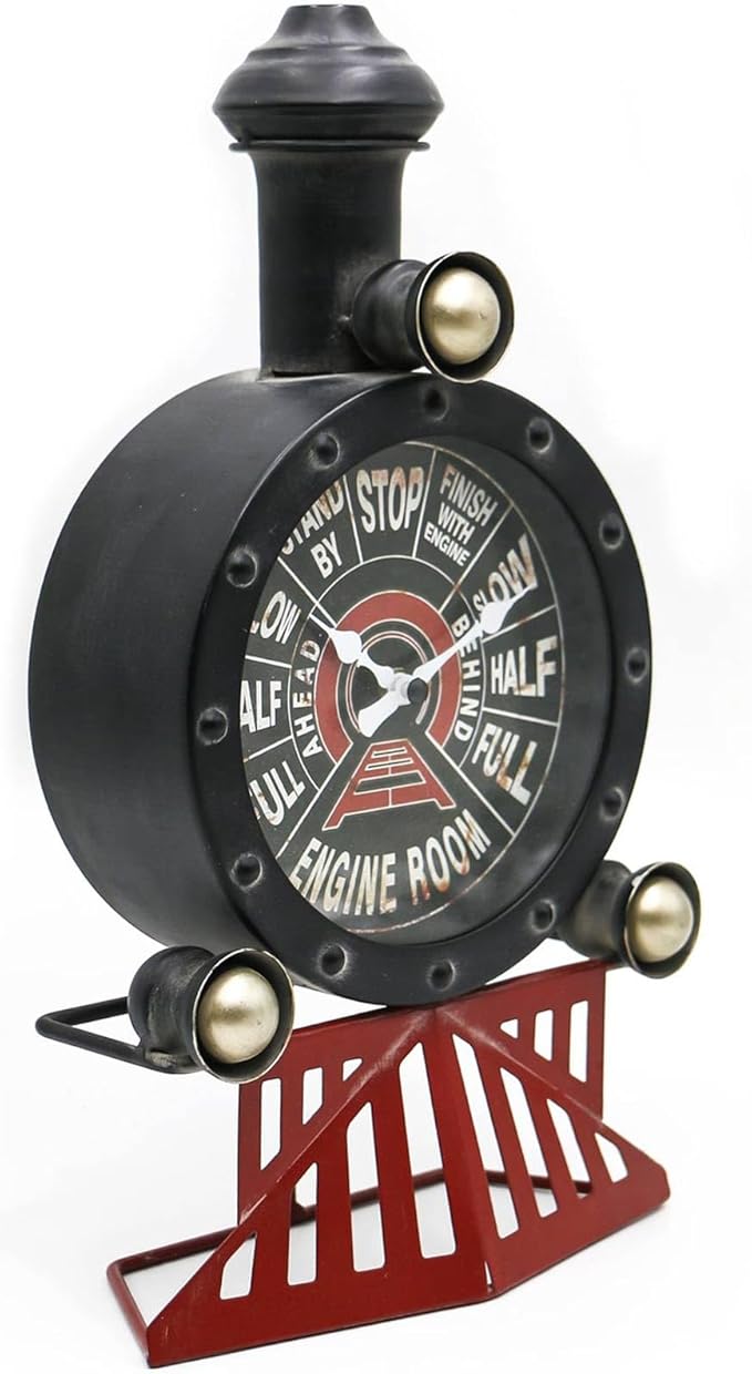 YOUKI Vintage Train Wall Decor,Steampunk Clock,Train Gifts for Men,Man Cave Clock,Wall Art for Office Bedroom