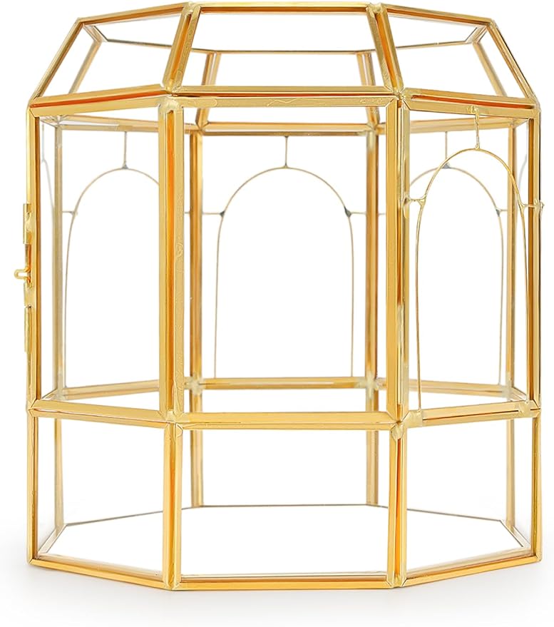 Large Glass Terrarium Handmade, Centerpiece Display Box Gift Planter Containers Indoor Terrariums House for Succulent Cacti Air Plants Miniature Fairy Garden