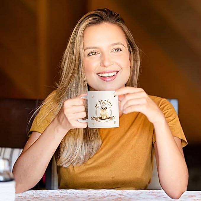 12Oz Cute Ragdoll Cat White Ceramic Mug, Mug for Daily Coffee and Tea, Lead-free Microwave and Dishwasher Safe Coffee Mug, Perfect gifts for Cat Lovers