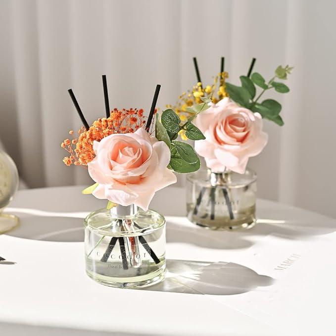 Cocod'or COCODOR Rose Flower Reed Diffuser/Pure Cotton/6.7oz(200ml)/1 Pack/Reed Diffuser, Reed Diffuser Set, Oil Diffuser & Reed Diffuser Sticks, Home Decor & Office Decor, Fragrance and Gifts
