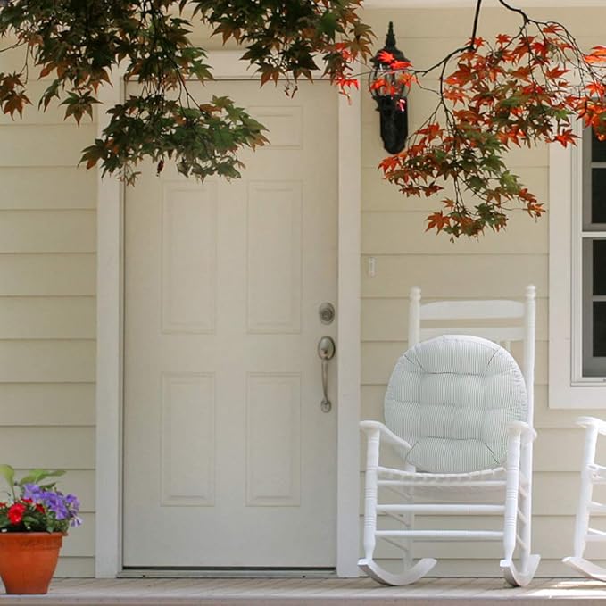 Tiita Striped Seat Cushion 2 Pack Beige Round Floor Pillows 22"x22" Chair Pad Cushions for Indoor/Outdoor Hanging Swing Chair Window Pads, Beige