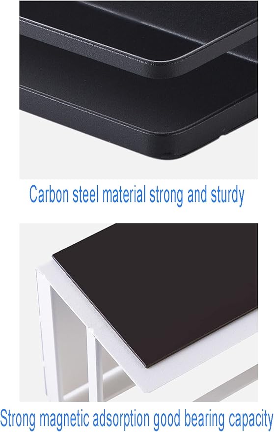 Magnetic Spice Rack Refrigerator Side Magnetic Spice Rack Kitchen Magnetic Shelf Magnetic Fridge Shelf Perfect Space Saver for Kitchen/Apartment 2 Pack (Black)